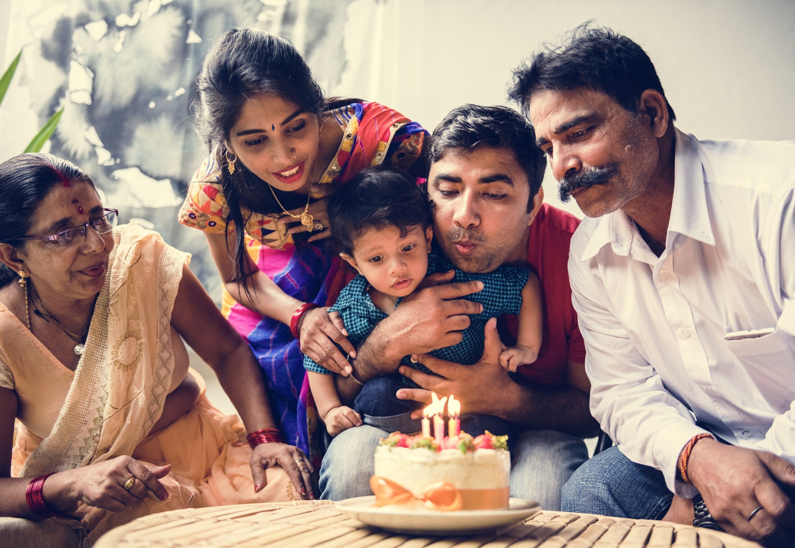 Indian Family Celebrating Birthday
